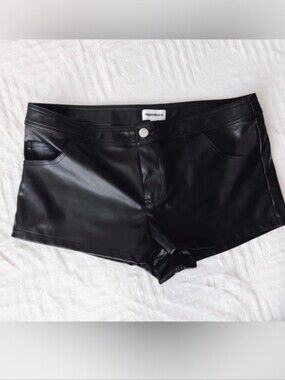 Faux Leather Black Women’s Shorts